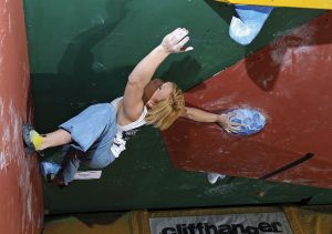 Climbing 2013:Dec_Leah Crane competing in British Bouldering Championships 2012